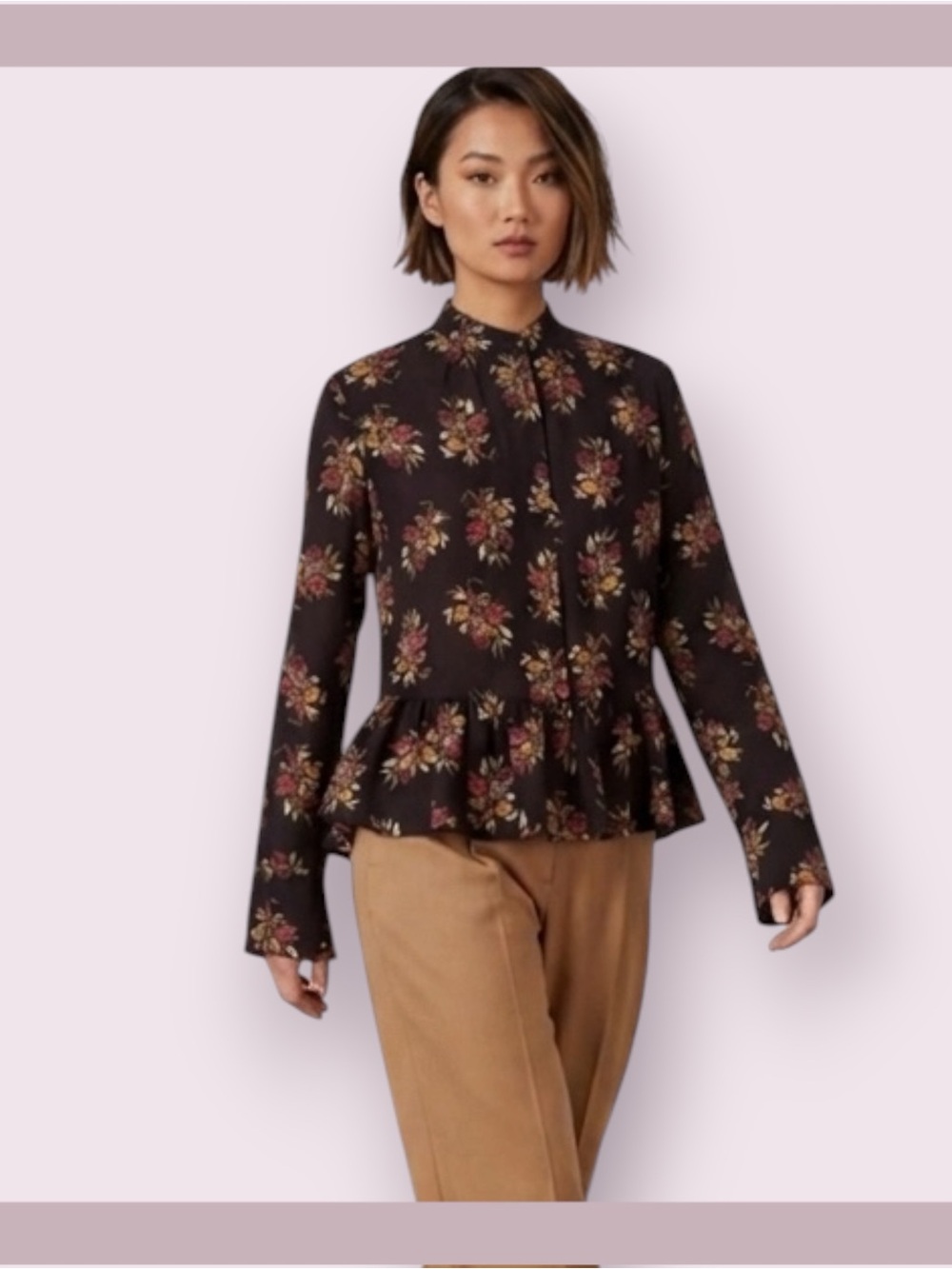 Thakoon Collection Black Floral Blouse